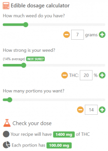 Edible dosage Calculator